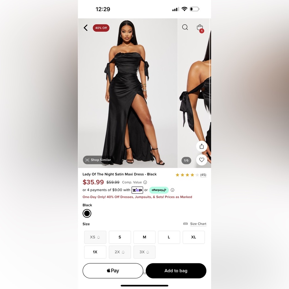 Black off the shoulder dress